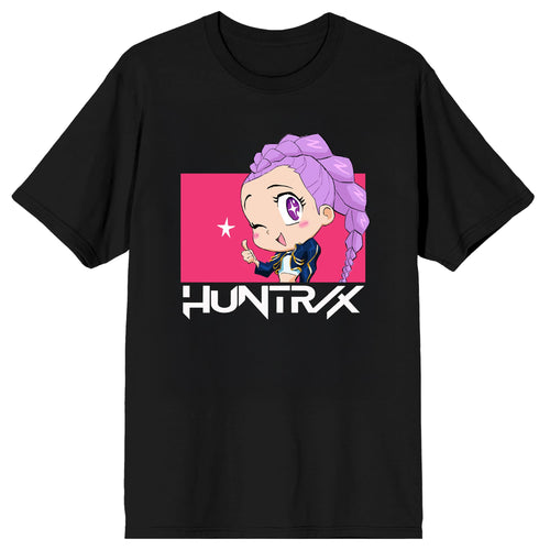 Bioworld Kpop Demon Hunters Huntrix Rumi Sparkle Wink on Black Short Sleeve Adult T Shirt