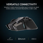 CORSAIR IRONCLAW Wireless SE Gaming Mouse – 26,000 DPI, Ergonomic Design for Larger Hands, 10 Programmable Buttons, for MOBA, FPS, MMO – Black