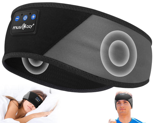 MUSICOZY Bluetooth 5.4 Sleep Headphones Headband, Wireless Sleeping Headphones Sleep Mask Earbuds IPX6 Waterproof for Side Sleepers Workout Running Insomnia Travel Yoga Cool Tech Gadgets Unique Gift