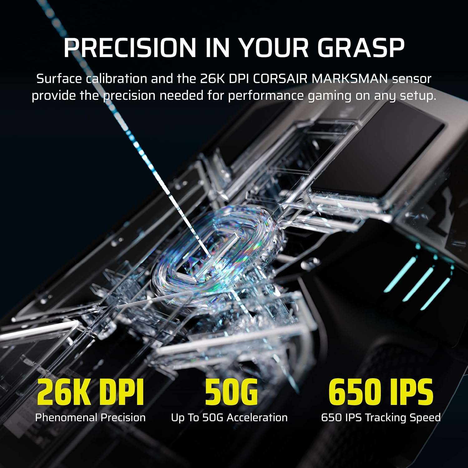 CORSAIR IRONCLAW Wireless SE Gaming Mouse – 26,000 DPI, Ergonomic Design for Larger Hands, 10 Programmable Buttons, for MOBA, FPS, MMO – Black